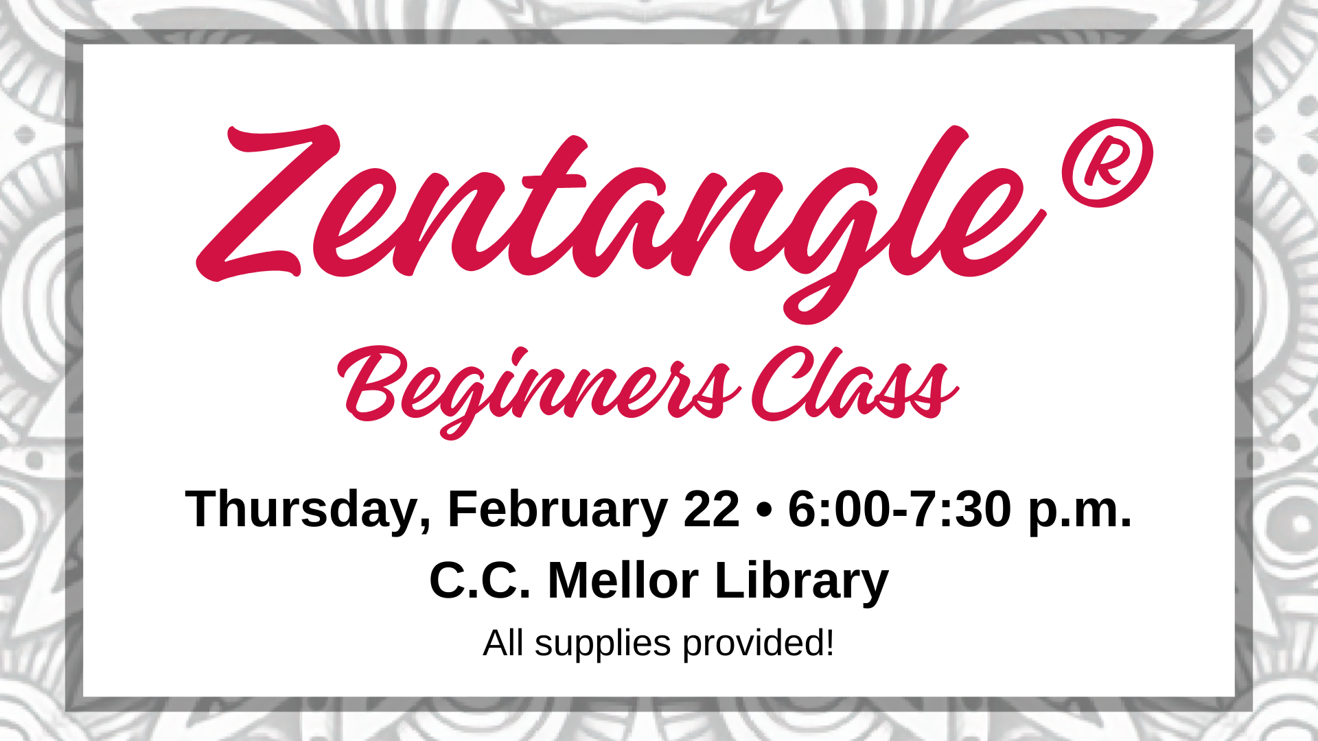 Zentangle Beginners Class